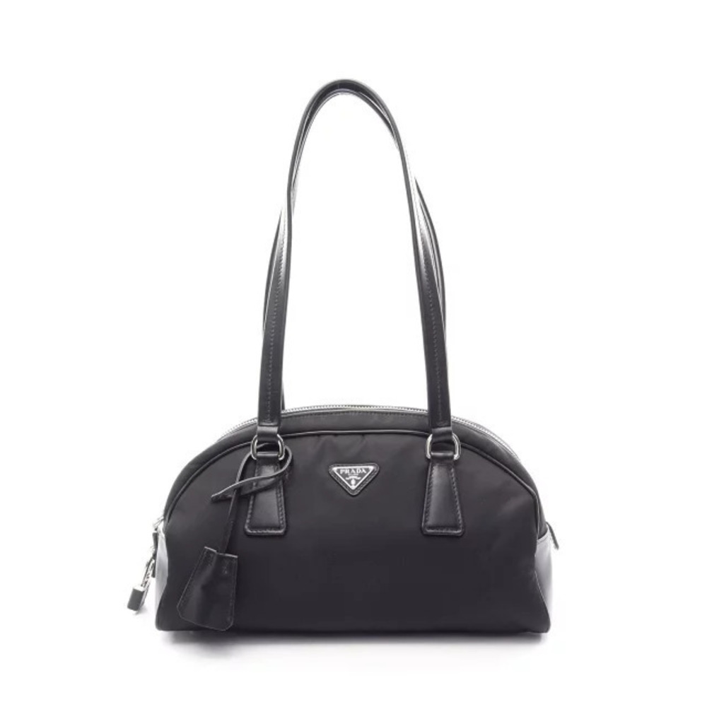 Prada Tessuto Saffiano Shoulder Bag Leather Black